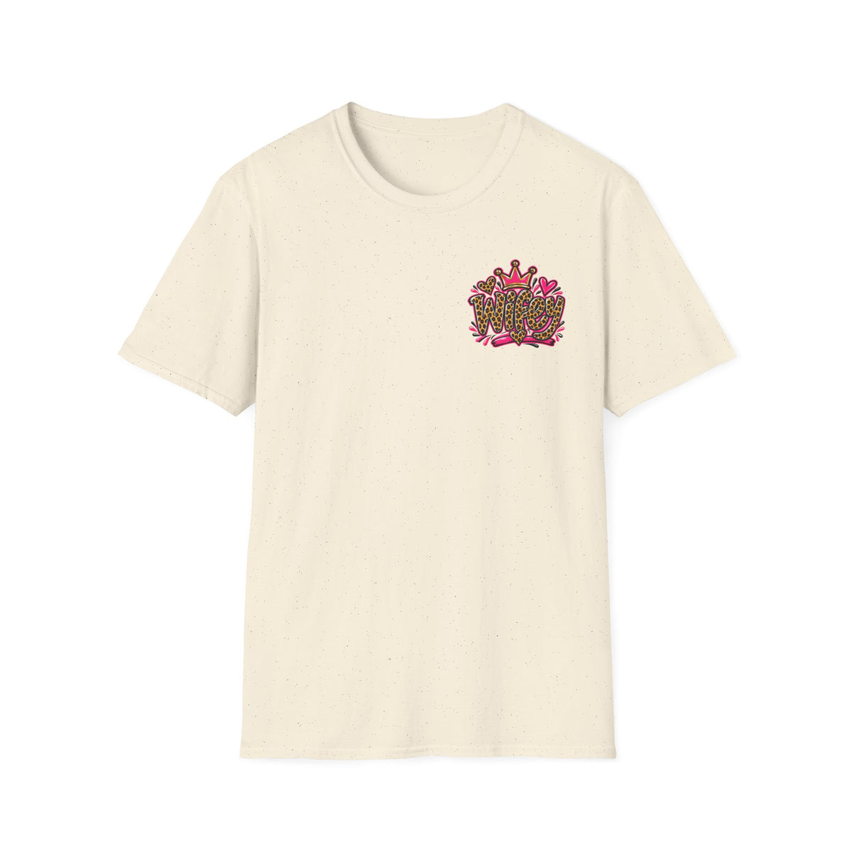 "My Husband Is Friendly, I Am Not" Leopard Print Heart Design Graphic Tee