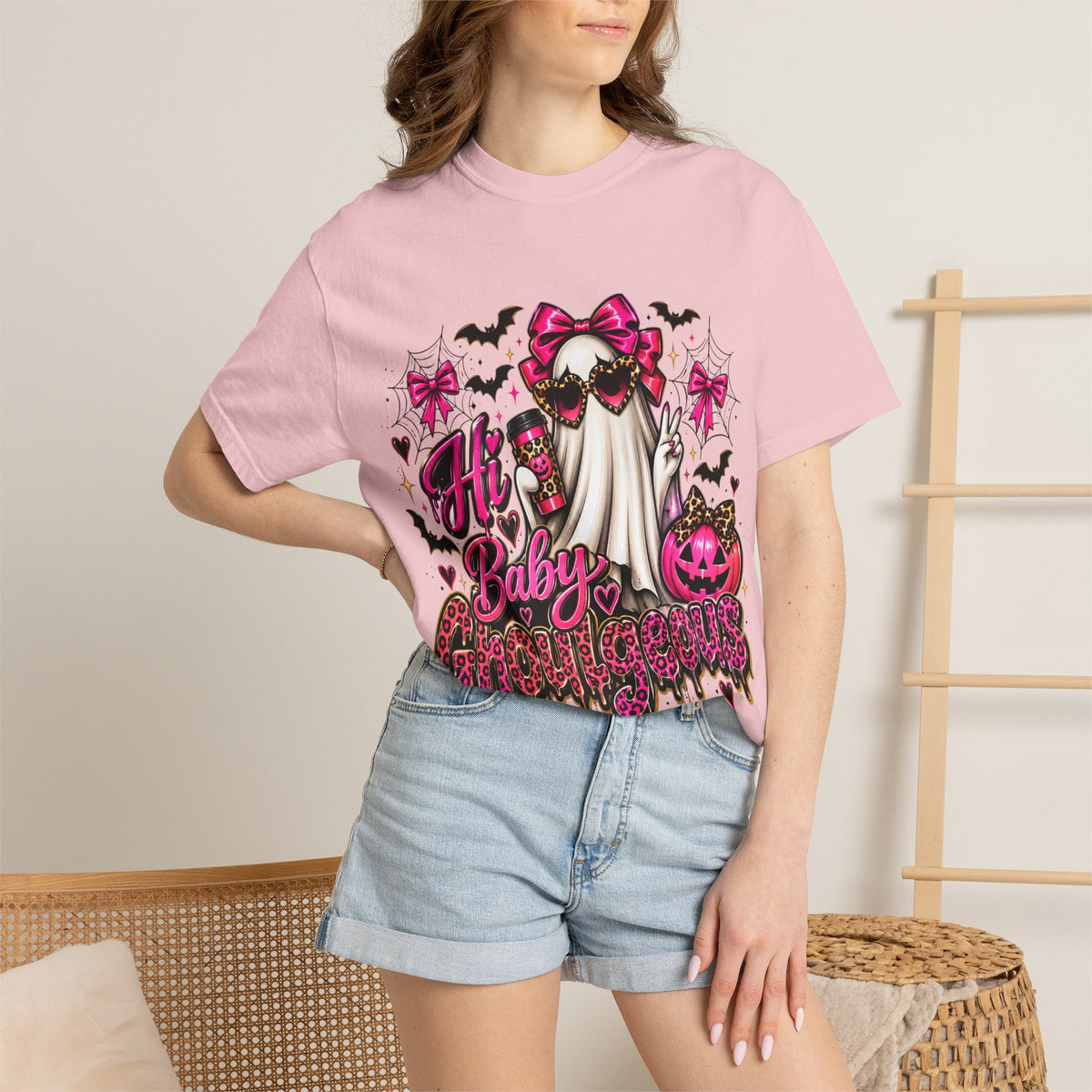 Hi Baby Ghoulgeous T-Shirt — Pink Halloween Graphic Tee