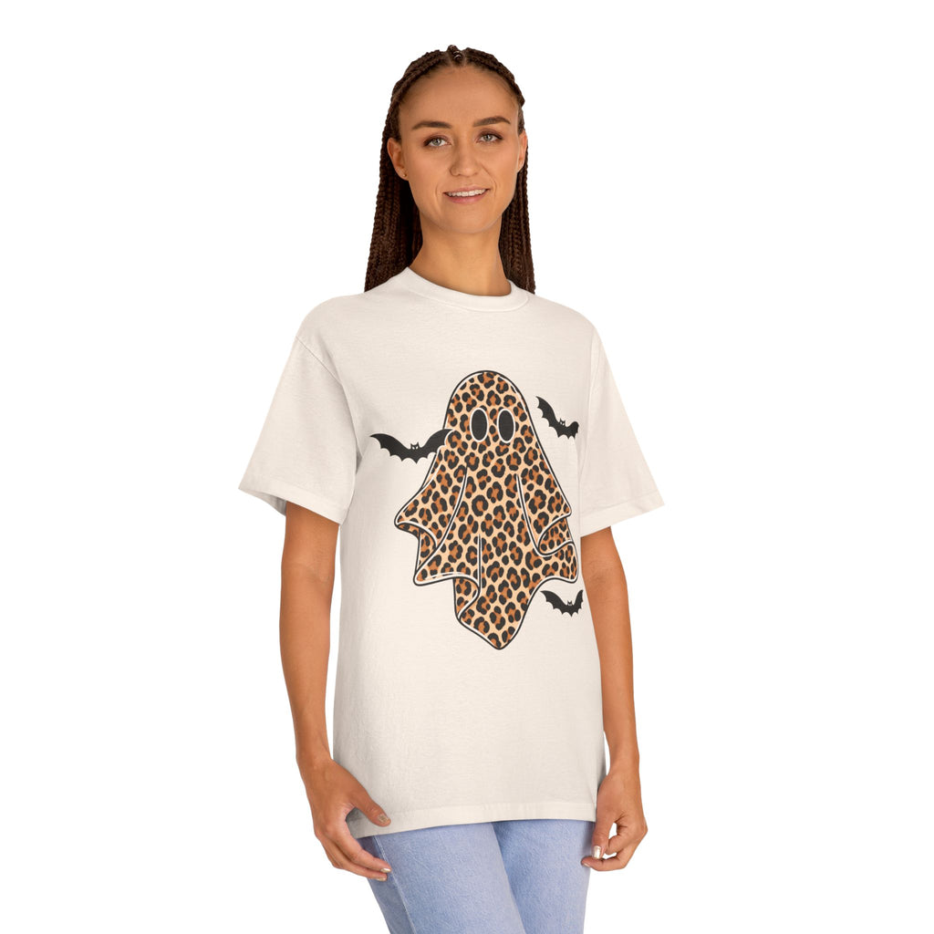 Halloween Leopard Ghost Spooky Bat T-Shirt