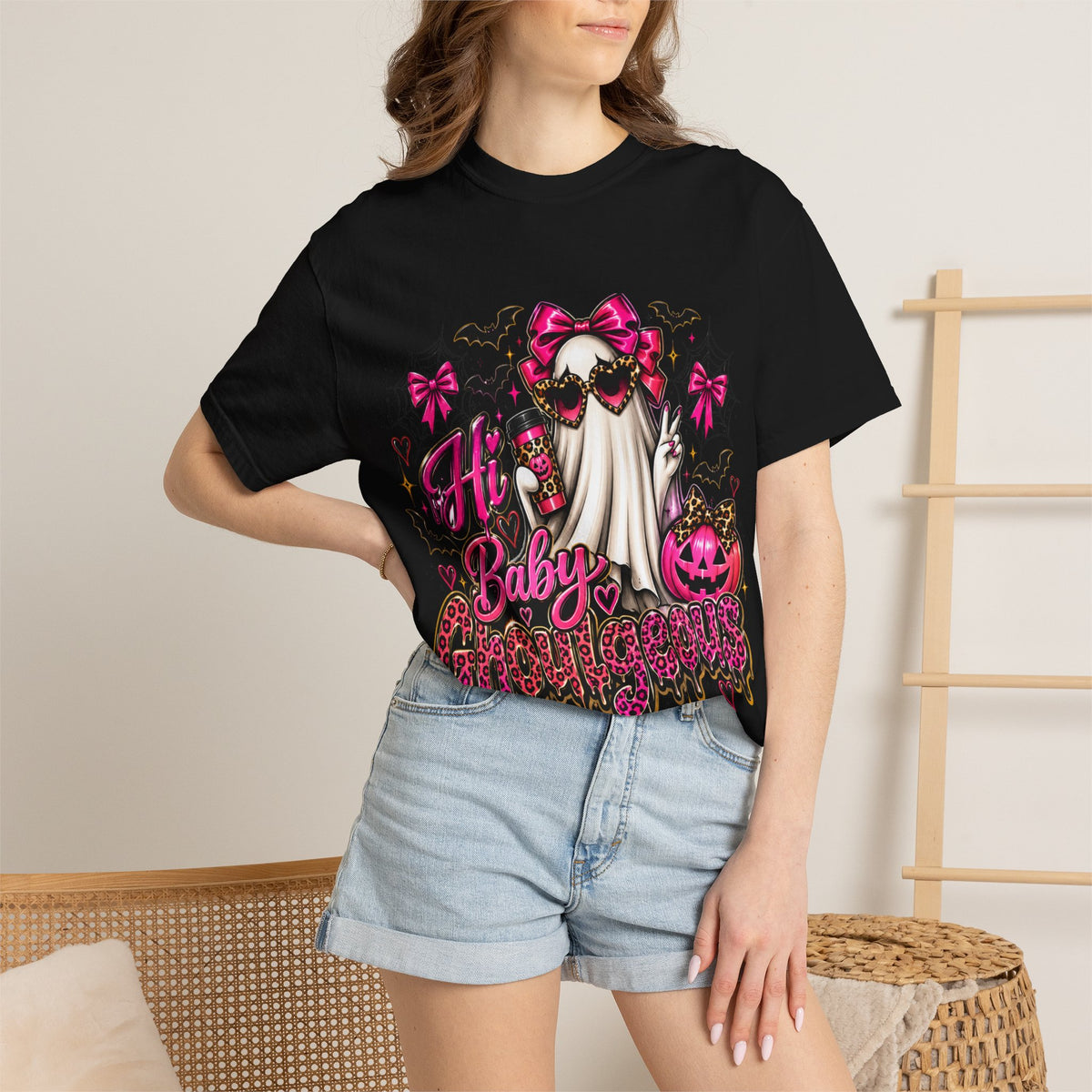 Hi Baby Ghoulgeous T-Shirt — Pink Halloween Graphic Tee