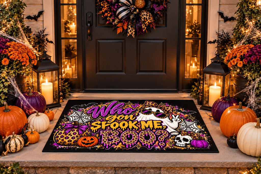 "Who Gon' Spook Me Boo?" Halloween Outdoor Rug