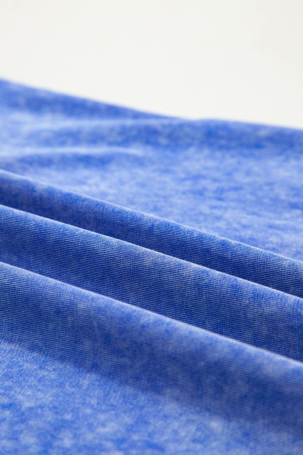 Sky Blue 100% Cotton Mineral Wash Raw Seam Lace Sleeve Tee