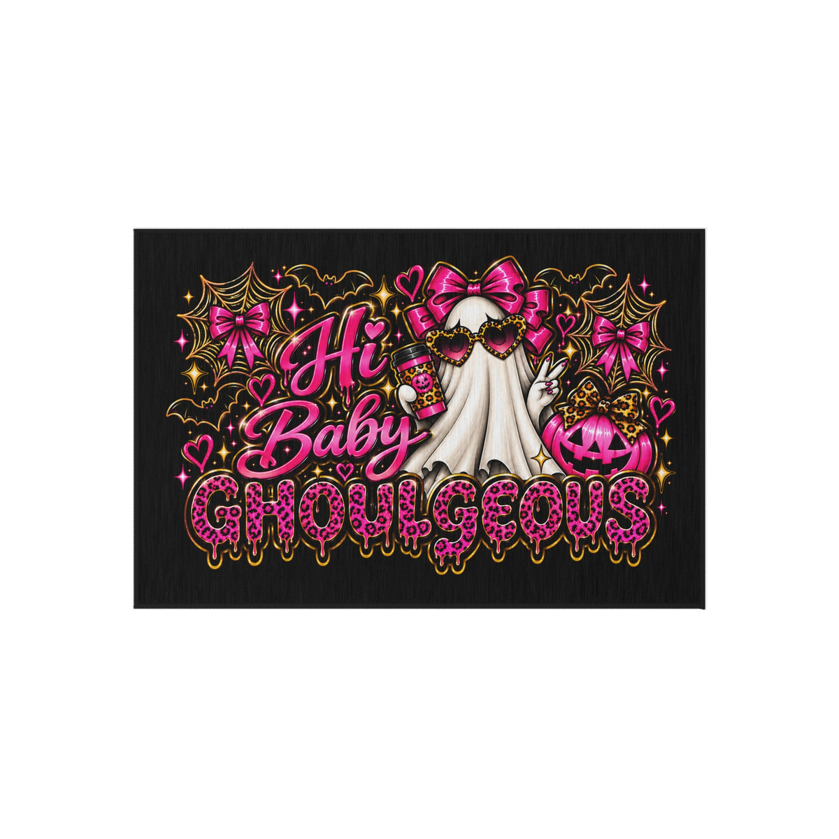 "Hi Baby Ghoulgeous" Halloween Outdoor Rug