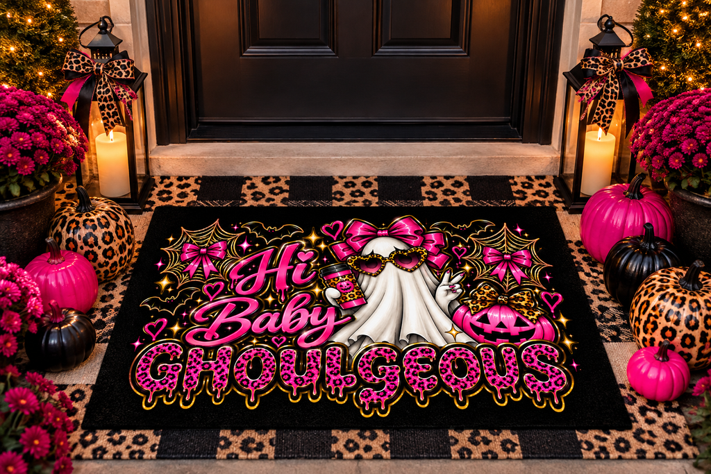 "Hi Baby Ghoulgeous" Halloween Outdoor Rug