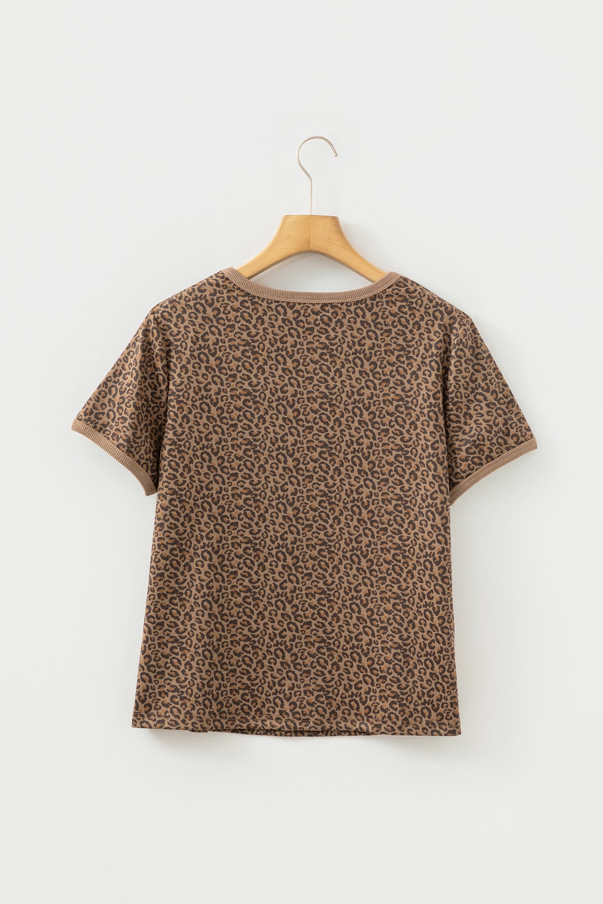 Khaki Fierce Leopard Crew Neck T Shirt